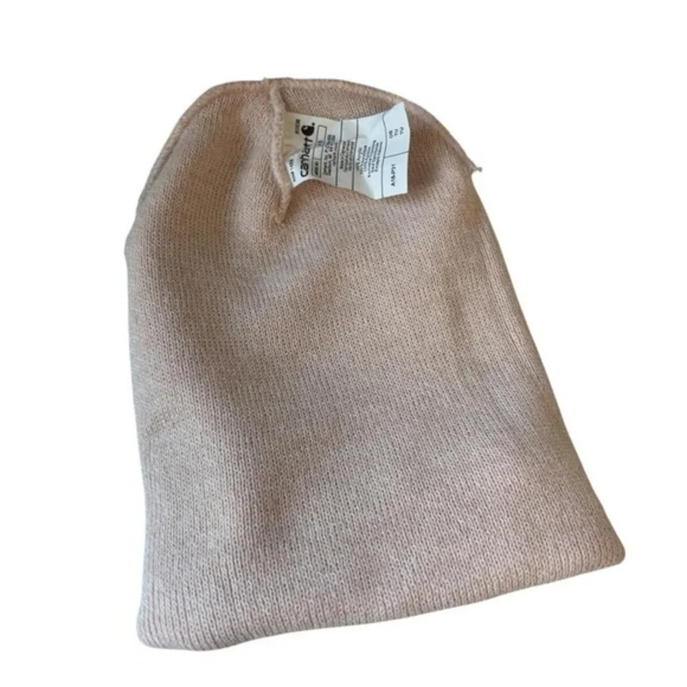 Carhartt‎ Pink Knit Beanie Hat Logo Patch Winter Y2K Streetwear